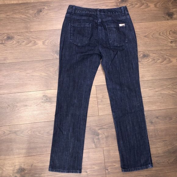 Dana Buchman Signature Jeans Womens 10 Stretch Boot-Cut Deep Dark Blue B… - Picture 1 of 14